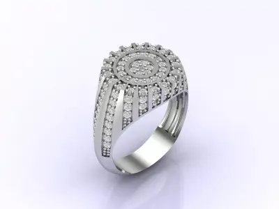 Print Ready STL 3DM  Gents Rings Diamond Men Ring  3D print model 240
