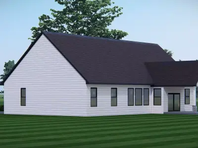 Modern Farmhouse Cozy Suburban Home 3D Model  3D model