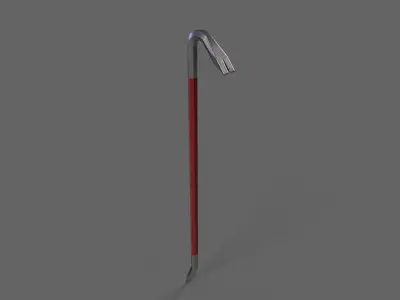 PBR Crowbar V1Red Low-poly 3D model