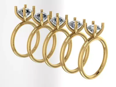 5 size single solitaire collection  3D print model