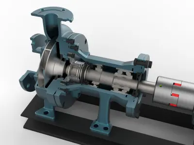 Centrifugal Pump with AC motor 3D model