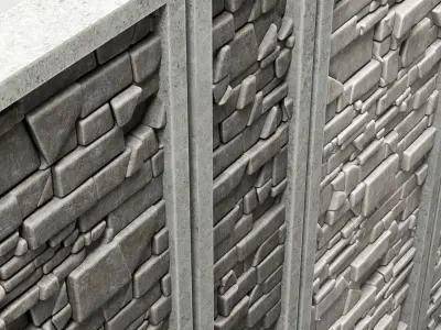 Stone panel decorative splinter 3D model