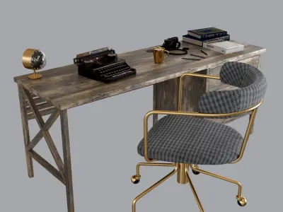 FURNITURE SET005 Low-poly 3D model