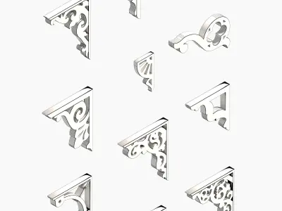 Wood Brackets Free 3D model