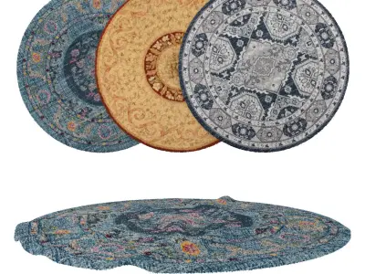 Round Rug Set 194 3D model