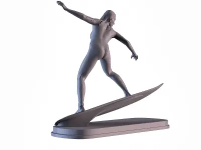 Woman Surf 3D print model
