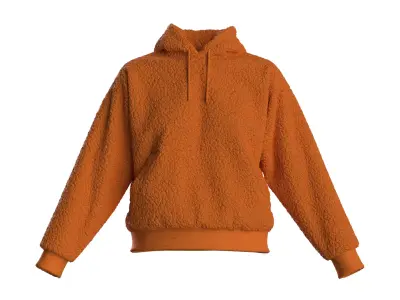 Female plush hoodie 3D model