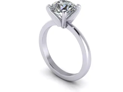 Solitaire Woman Wedding Ring  3D print model
