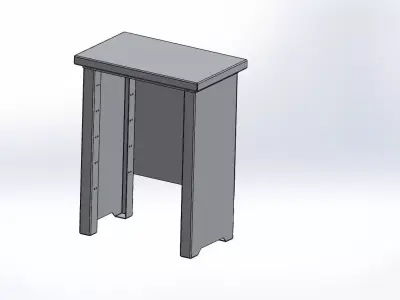 bedside table metal sheet 3 3D model