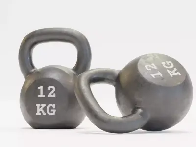 Realistic Rubber Kettlebell Low-poly 3D model