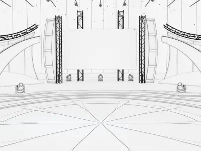 Virtual TV Studio Entertainment Set 5 3D model