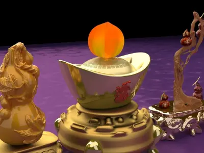 Chinese  gourd tree 3D model