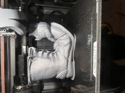 Garden sculpture Frog on a boot 3D print model