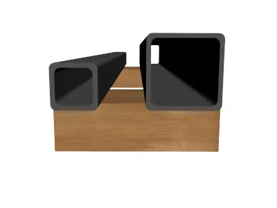 134in Wall Square Ornamental Tube 3D model