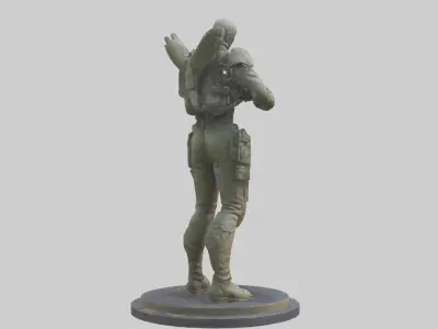 Digital Hunter statue model 3D model