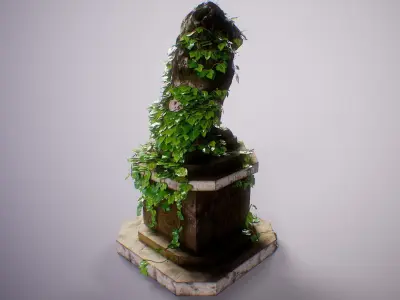 PBR Lion Statue Collection Low-poly 3D model