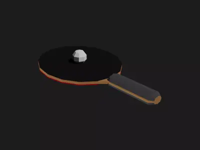 Lowpoly Table Tennis Paddle Low-poly 3D model