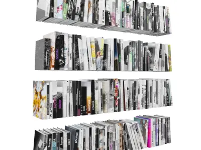 Books 150 pieces 4-2-1 Low-poly 3D model
