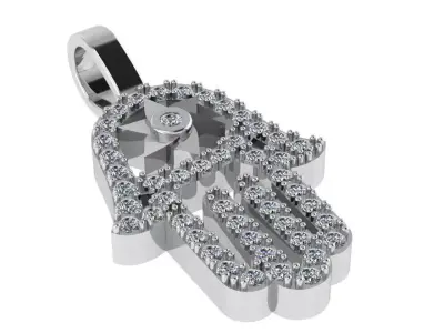 Hamsa Diamond Pendant 0183 3D print model