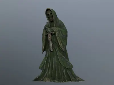 Dark statue Low-poly 3D model