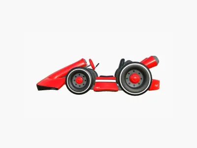 Cartoon Kart D01 Red - Vehicle Racing Design Low-poly 3D model