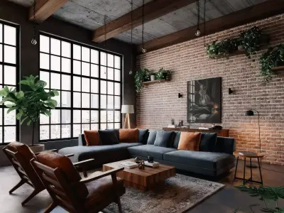 Interior Living Room Scene 01 3D model