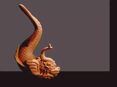 Mythical Dragon Koi Fish  3D Print Model 3D print model