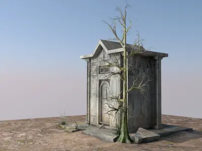 Cemetery 3d model Low-poly 3D model