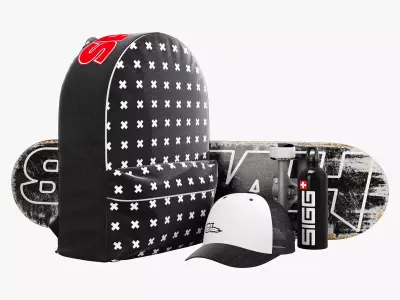 decorative set black 3D model