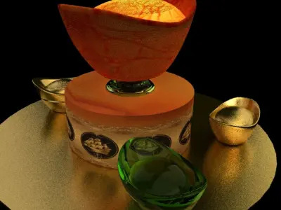 Chinese gold Ingot   3D model