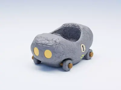 Race Car 01 Stone Car Wacky Races 3D model