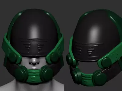 helmet high poly sculpt 3d printable  3D model 29