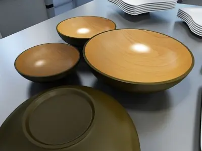 Bowl wooden 3D model