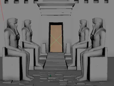 ancient Egyptian temple Low-poly 3D model