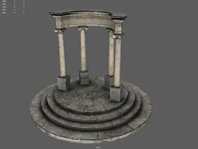 Neoclassical Circular Pavilion Low poly Low-poly 3D model