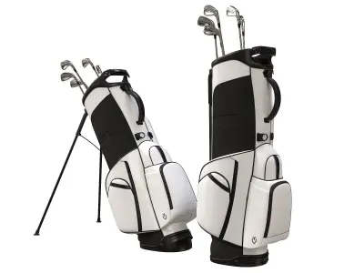 Golf Bag Vessel Player IV Pro White Low-poly 3D model