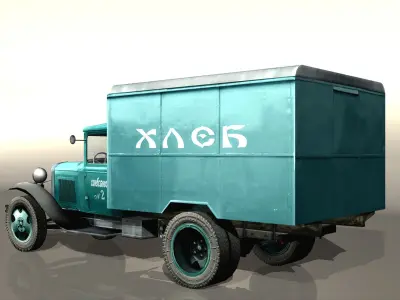 GAZ- AA furgon-Bread Low-poly 3D model