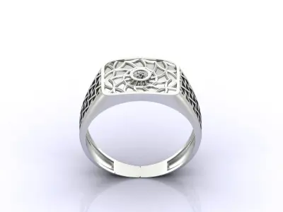 Print Ready STL 3DM  Gents Rings Diamond Men Ring  3D print model 74