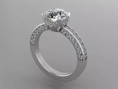 Diamond ring 3D print model 66