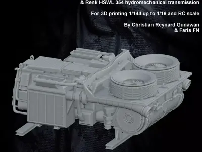 Leopard 2 MTU MB 873 Ka-501 and Renk HSWL 354 transmission 3D print model