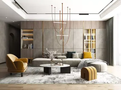 living room 3D model 26