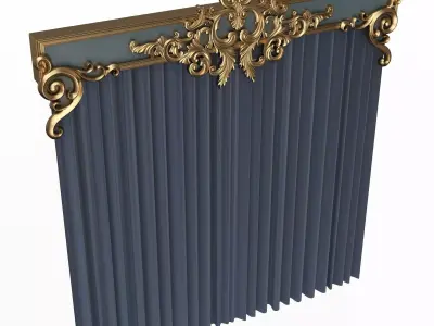 Cornice Classic Curtain 017 Low-poly 3D model