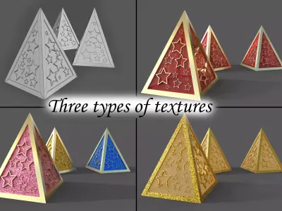 Decor Pyramid christmas trees 3D model