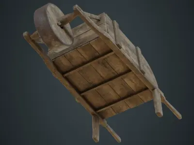 Wheelbarrow 3B Low-poly 3D model