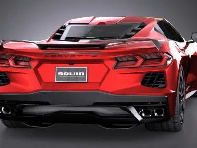 Chevrolet Corvette C8 Stingray CG 2020 LowPoly 3D model