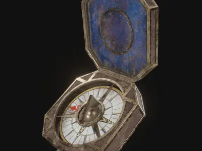 Compass old Free low-poly 3D model