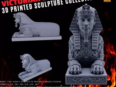3D Printable Ancient Egyptian Sphinx Bust  3D model