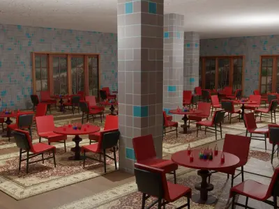 Coffee Shop Low-poly 3D model