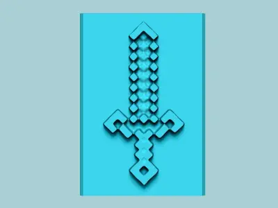 Stamp 87 Minecraft Sword - Fondant Decoration Maker Toy 3D print model
