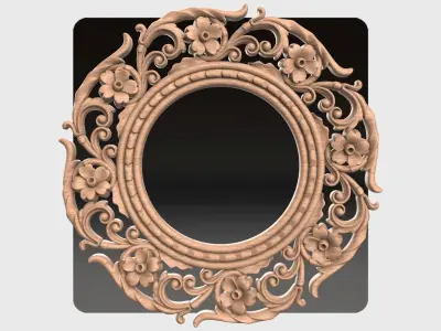 Carved round decor pack for cnc 41 3D model